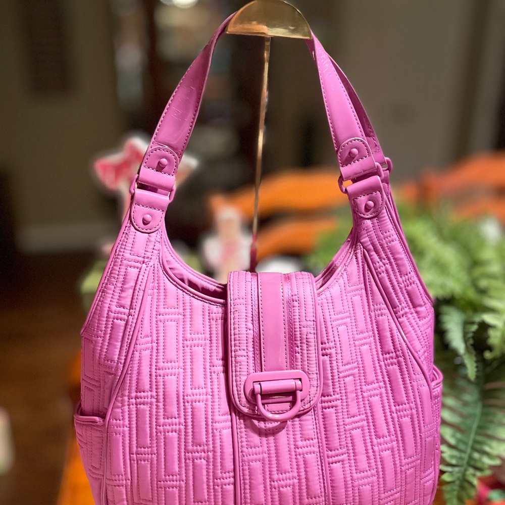 Vera Bradley Pink quilted shoulder bag Mokara Orchid pattern. New